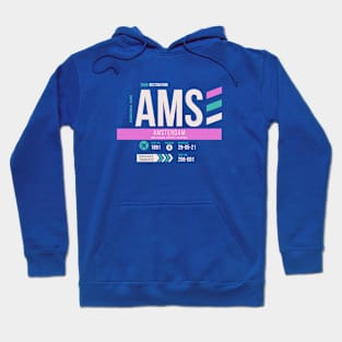 Amsterdam (AMS) Airport Code Baggage Tag Hoodie